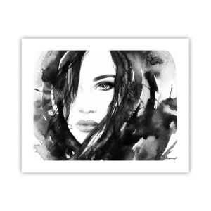 Póster - Retrato de una dama en blanco y negro - 50x40 cm