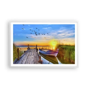 Póster en marco blanco - Adiós, hasta mañana - 91x61 cm