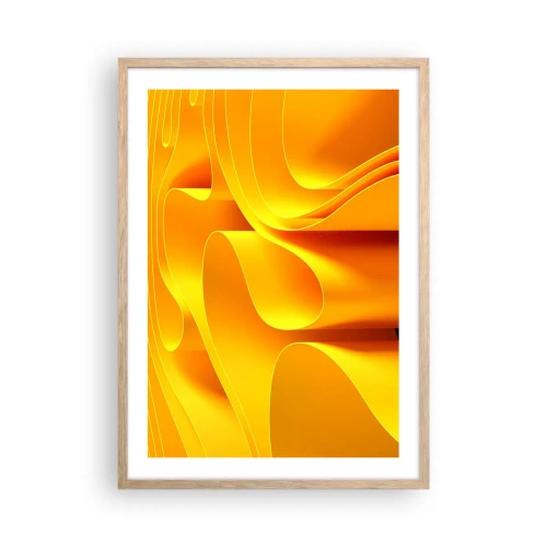 Póster en marco roble claro - Como las olas del sol - 50x70 cm