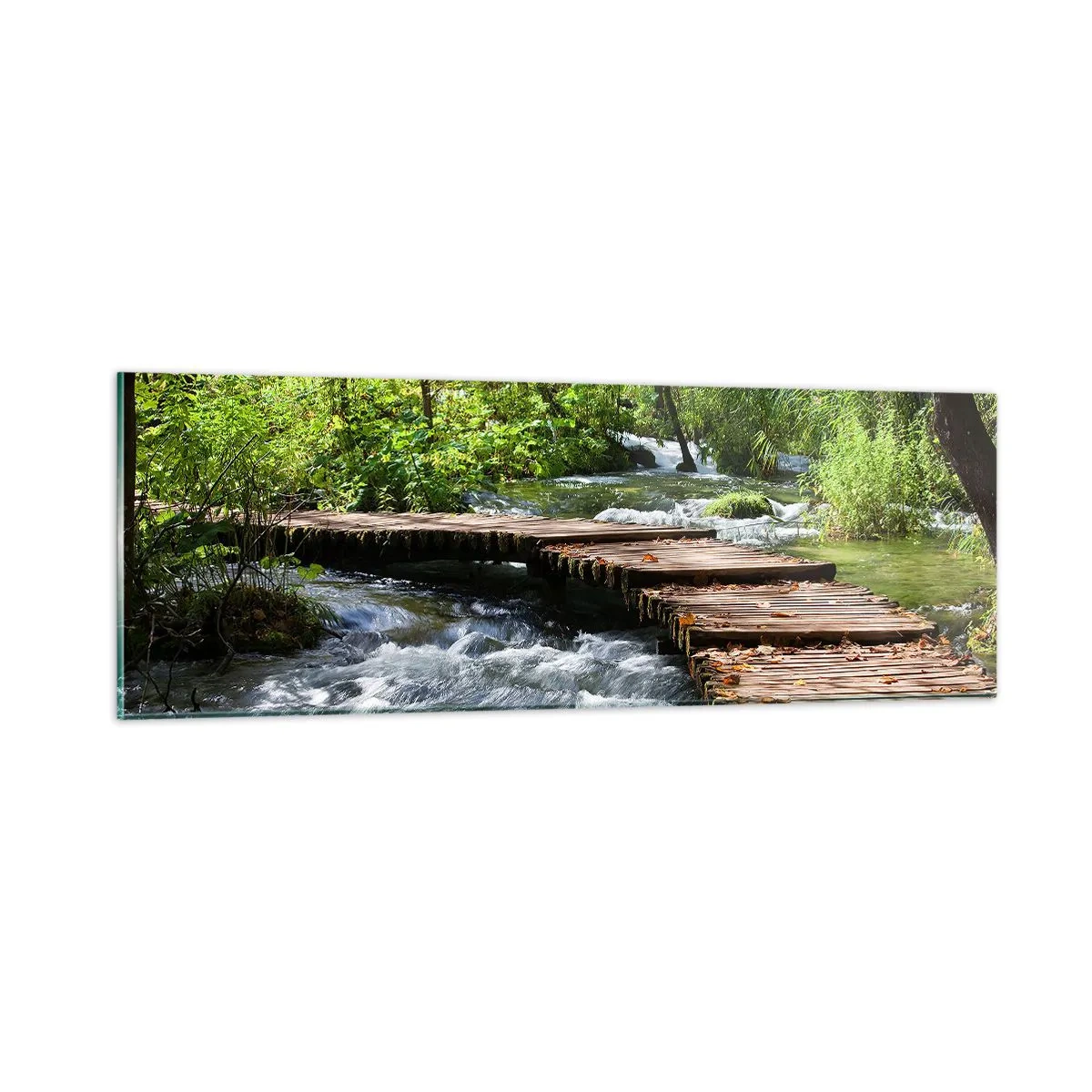 Cuadro sobre vidrio - Impresiones sobre Vidrio - Sobre una cascada de espuma - 90x30 cm