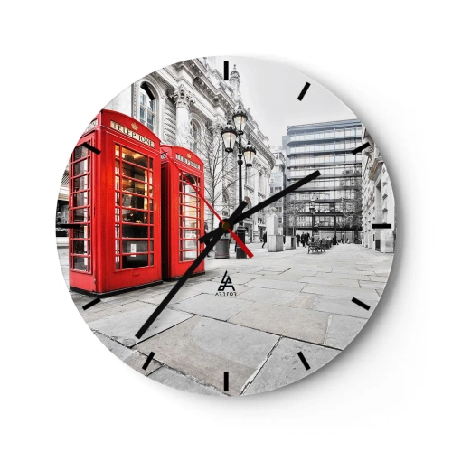 Reloj de pared - Reloj de vidrio - Bienvenido a Londres - 40x40 cm