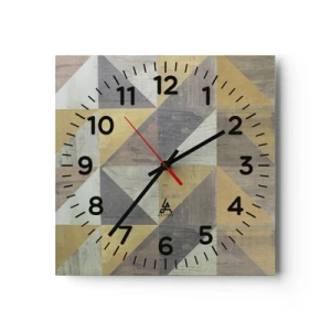 Reloj de pared - Reloj de vidrio - El arte de los triángulos - 40x40 cm