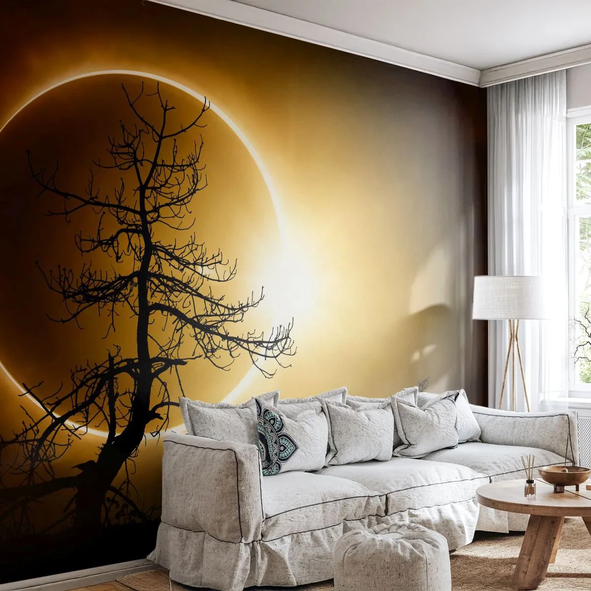 Fotomural Autadhesivo Deluxe Sticker - Eclipse total - Eclipse, Árbol, Paisaje - 450x315 cm