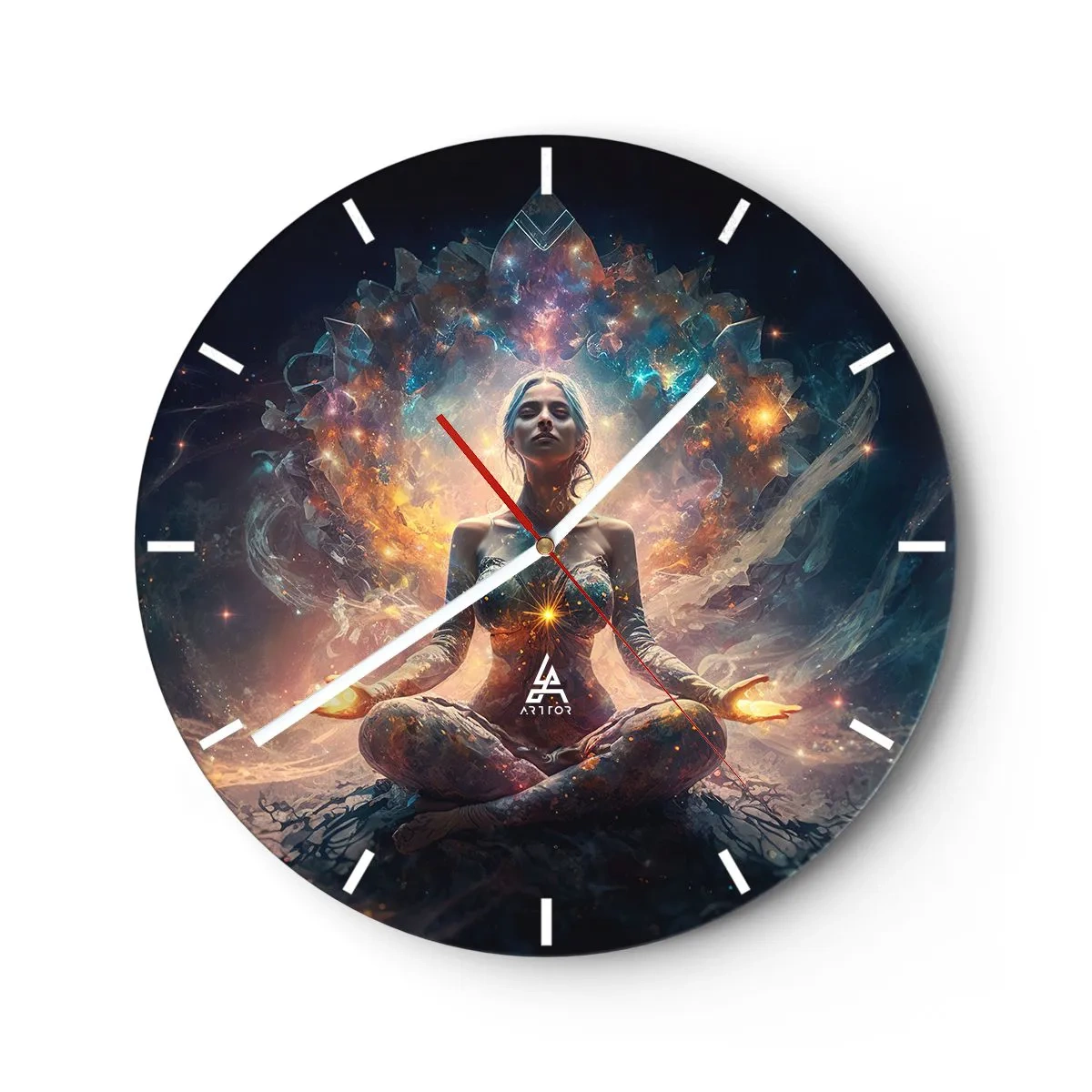 Reloj de pared - Reloj de vidrio - Flujo de buena energía - 40x40 cm