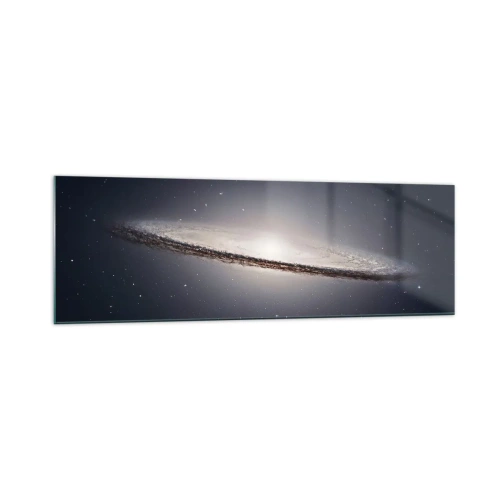 Cuadro sobre vidrio - Impresiones sobre Vidrio - Una galaxia espiral con el espacio estrellado como telón de fondo. - 160x50cm - Érase una vez en una galaxia muy, muy lejana.... - Decoración de pared moderna para salón y dormitorio ARTTOR