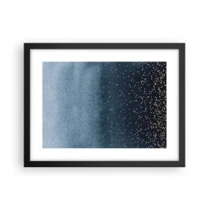 Póster en marco negro - Composición - fases azules - 40x30 cm