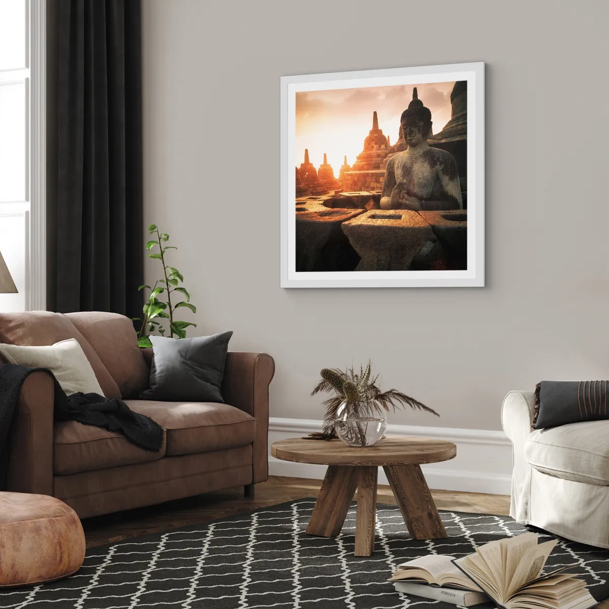 Póster en marco blanco - Tiempo de gran sabiduría - 30x30 cm