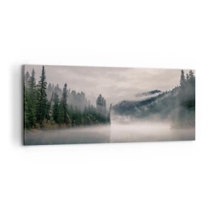 Cuadro sobre lienzo - Impresión de Imagen - En el ensueño, en la niebla - 100x40 cm
