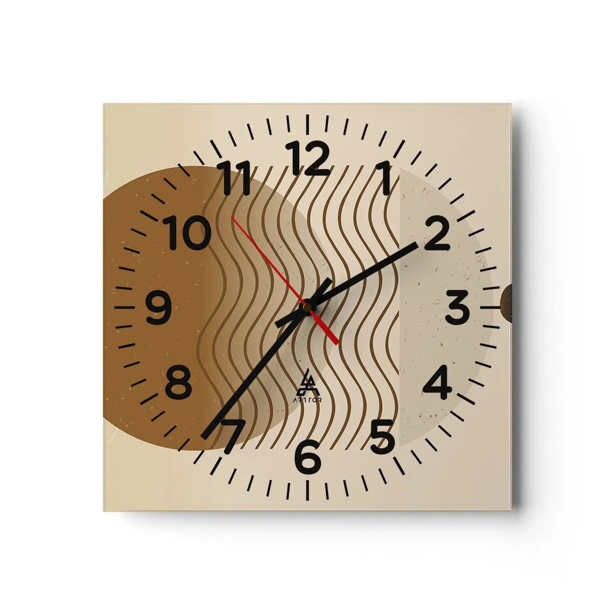 Reloj de pared - Reloj de vidrio - Sobre el origen de las figuras geométricas - 40x40 cm