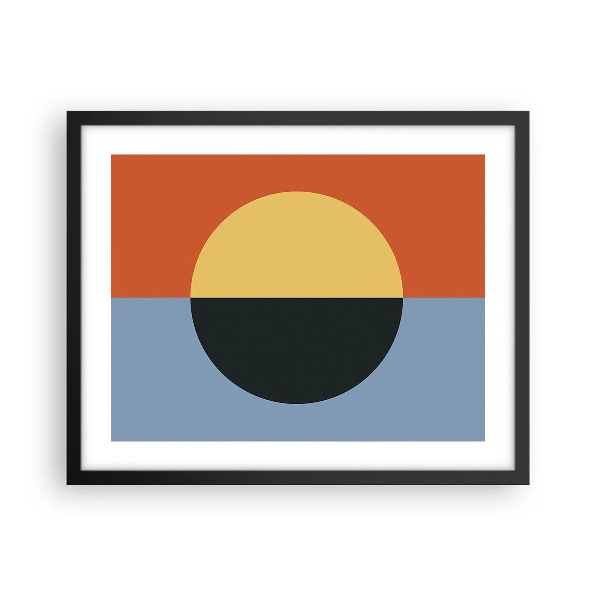 Póster en marco negro - Una composición de calidez y frescura - 50x40 cm