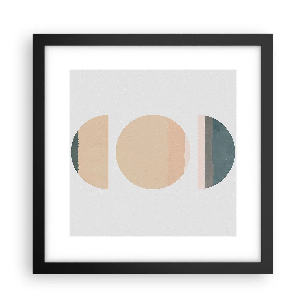Póster en marco negro - Círculo tras círculo - 30x30 cm