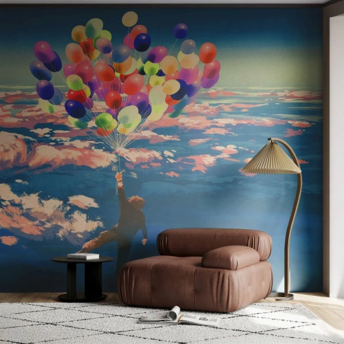 Fotomural Autadhesivo Deluxe Sticker - Un sueño de infancia hecho realidad - Para niños, Globos coloridos, Abstracción - 100x70 cm