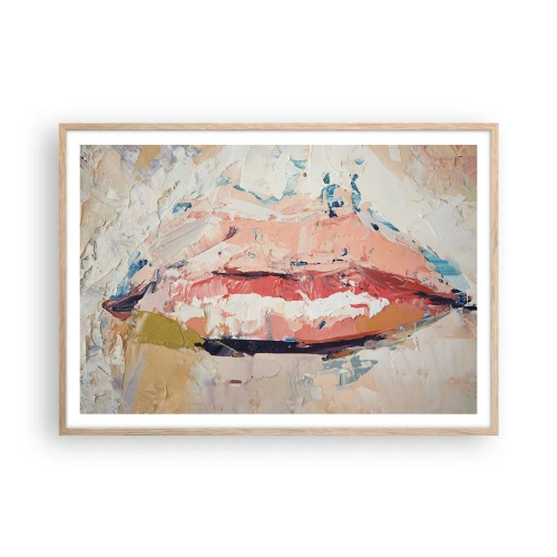 Póster en marco roble claro - Despierta los sentidos - 100x70 cm