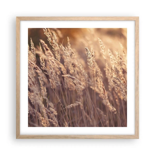 Póster en marco roble claro - Listos para dar la bienvenida al otoño - 50x50 cm