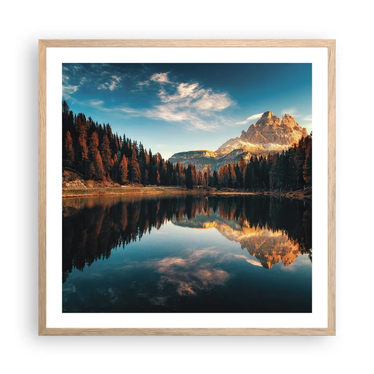 Póster en marco roble claro - Paisaje duplicado - 60x60 cm