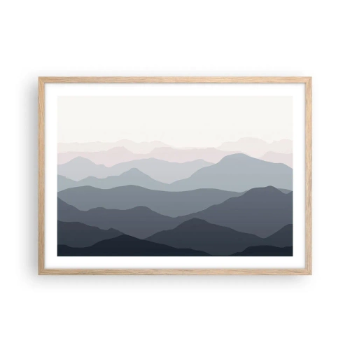 Póster en marco roble claro - Cordilleras a la vista - 70x50 cm