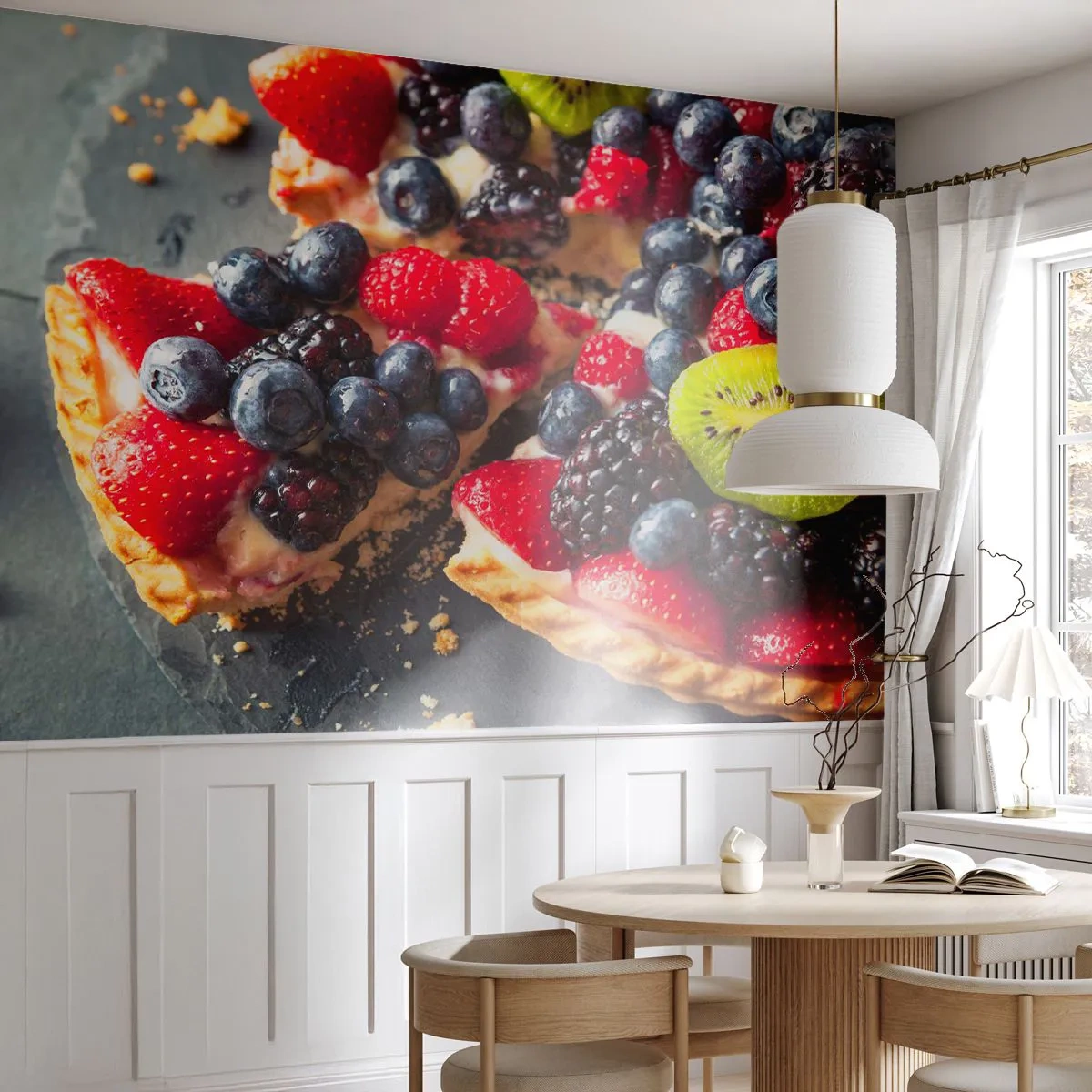 Fotomural Premium Canvas - ¡Dolce vita! - Gastronomía, tarta con frutas, Pastel - 350x256 cm