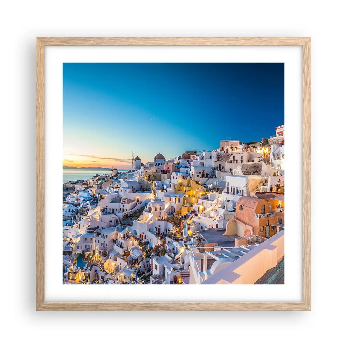 Póster en marco roble claro - La esencia de lo griego - 50x50 cm