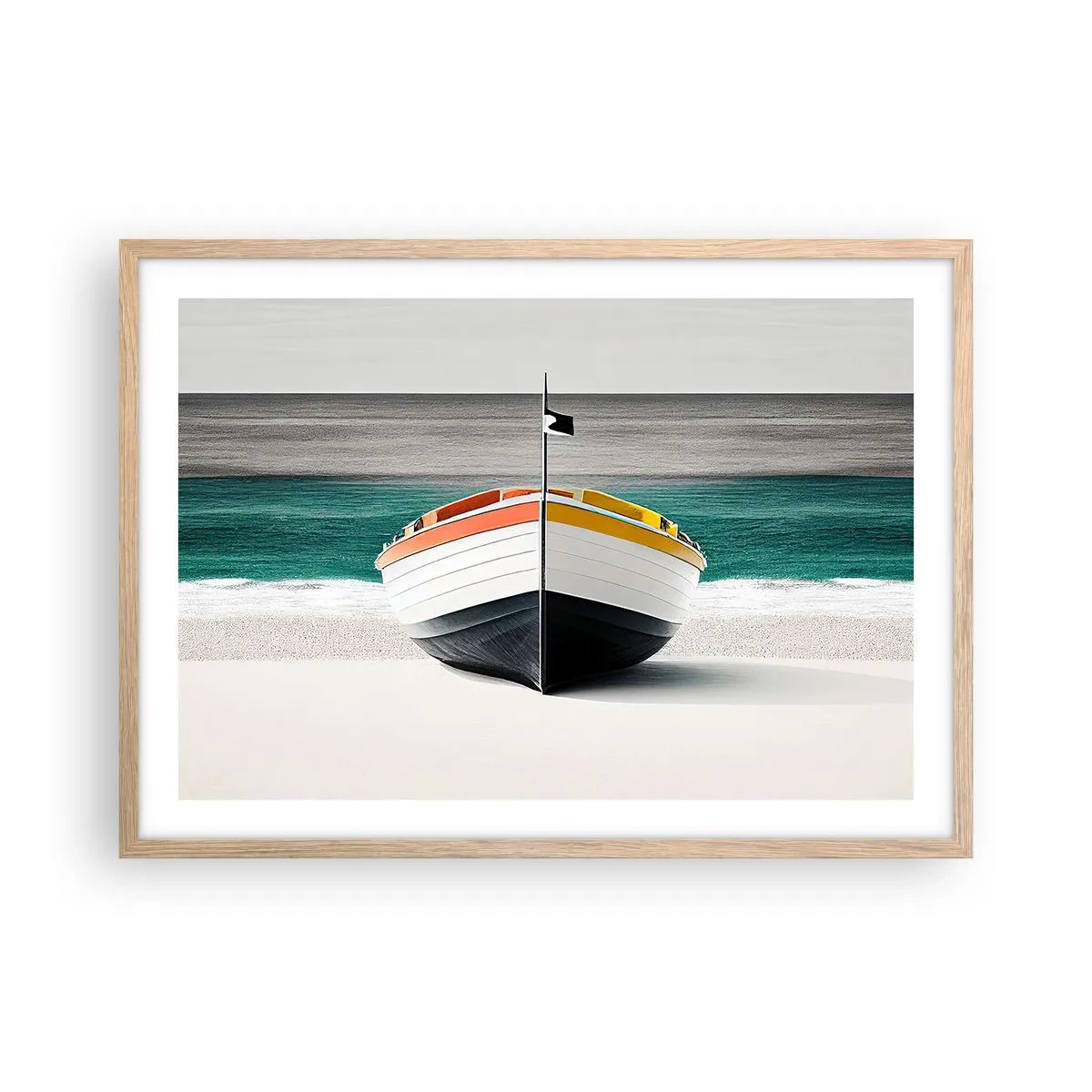 Póster en marco roble claro - En su lugar exacto - 70x50 cm