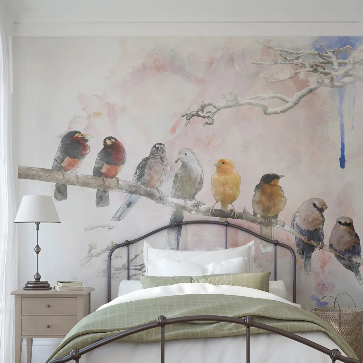 Fotomural Premium Canvas - Reunión alada - Aves, Naturaleza, Gráficos - 300x210 cm