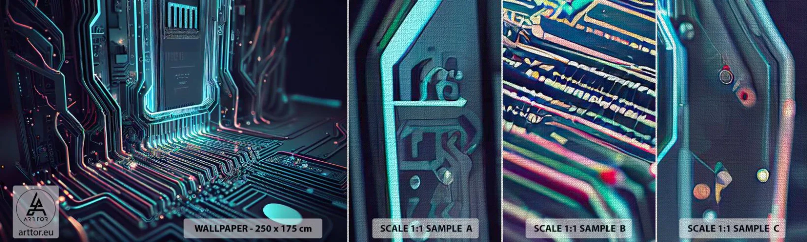 Muestra de fotomural Premium Canvas - Mi forma de pensar - Tecnología, Computadora, Procesador - 100x30 cm