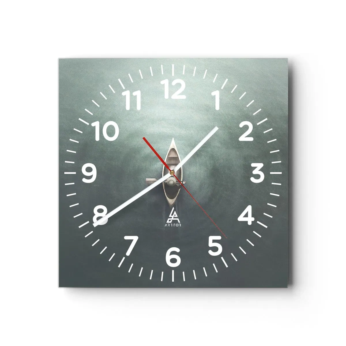 Reloj de pared - Reloj de vidrio - A través de un lago iluminado por la luna - 40x40 cm