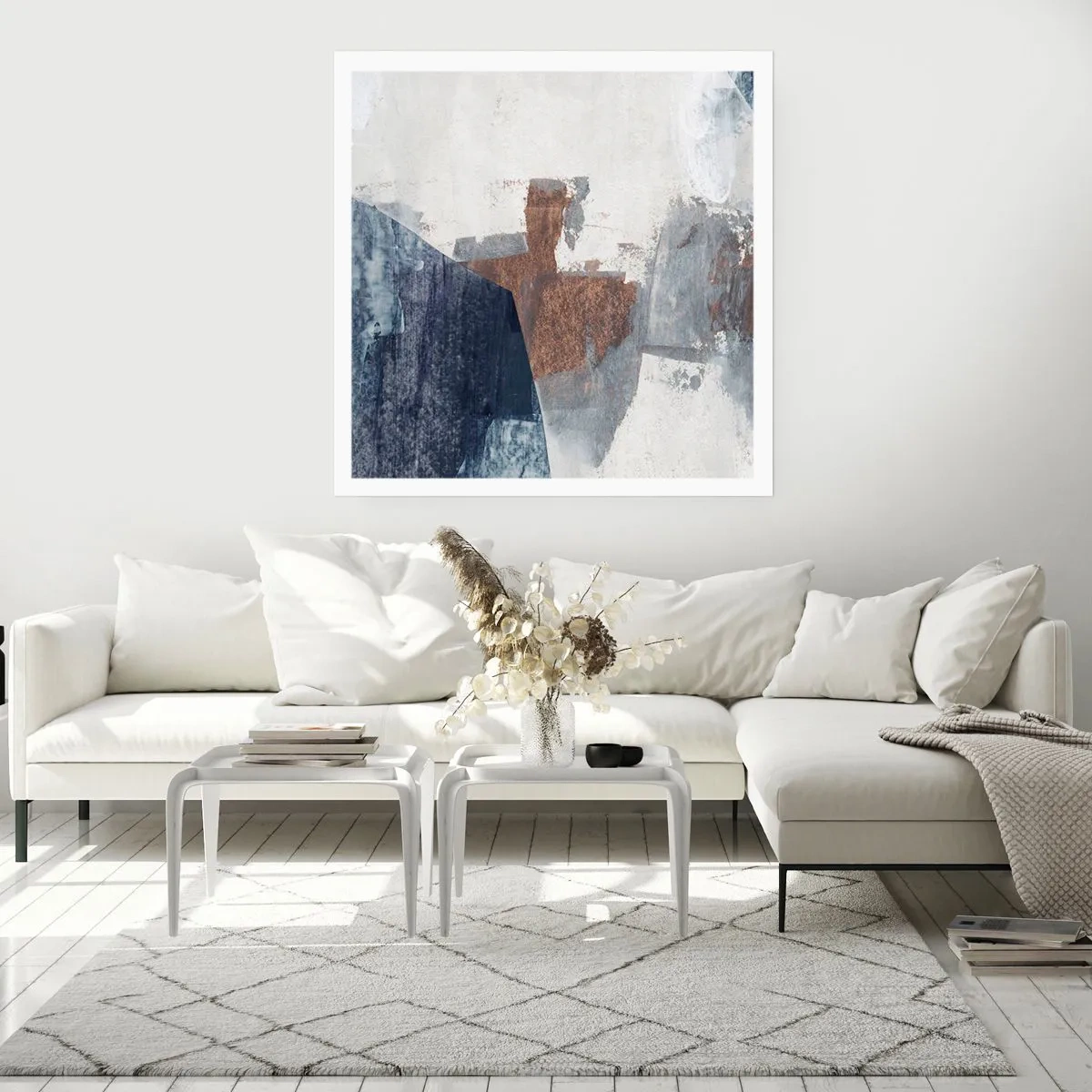 Póster - Formas azules y marrones - 30x30 cm