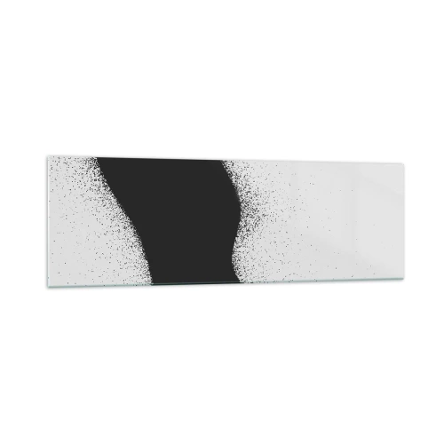 Cuadro sobre vidrio - Impresiones sobre Vidrio - Patrón abstracto en blanco y negro con puntos delicados sobre lienzo - 160x50cm - Equilibrio suave - Decoración de pared moderna para salón y dormitorio ARTTOR