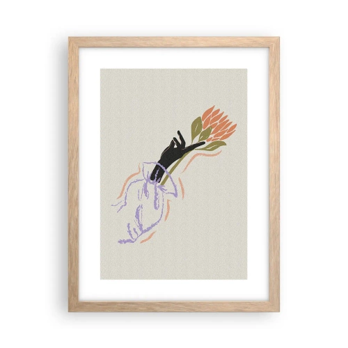 Póster en marco roble claro - Un toque fraternal - 30x40 cm