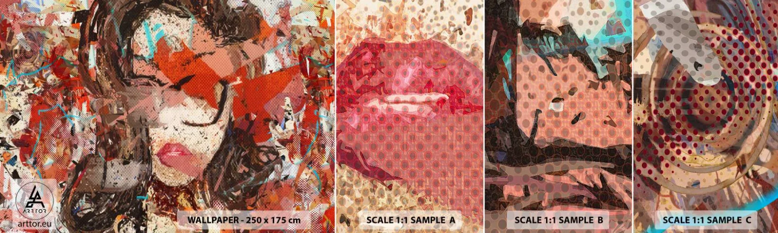 Muestra de fotomural autoadhesivo Deluxe Sticker - Nadie sabe cómo eres realmente - Abstracción, retrato de una mujer, Gráficos - 100x30 cm