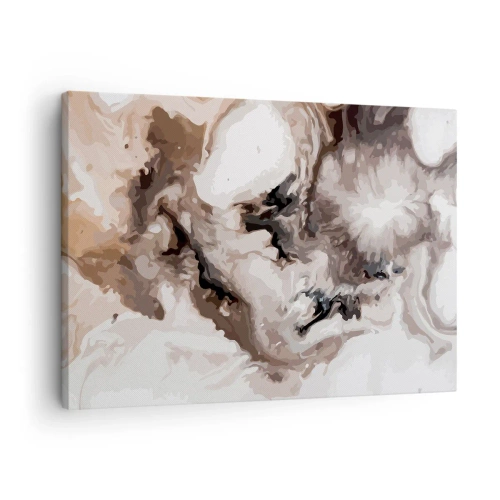 Cuadro sobre lienzo - Impresión de Imagen - Patrón abstracto en tonos marrones y blancos. - 70x50cm - El nacimiento de una galaxia - Decoración de pared moderna para salón y dormitorio ARTTOR