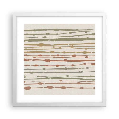 Póster en marco blanco - Composición de notas musicales - 40x40 cm