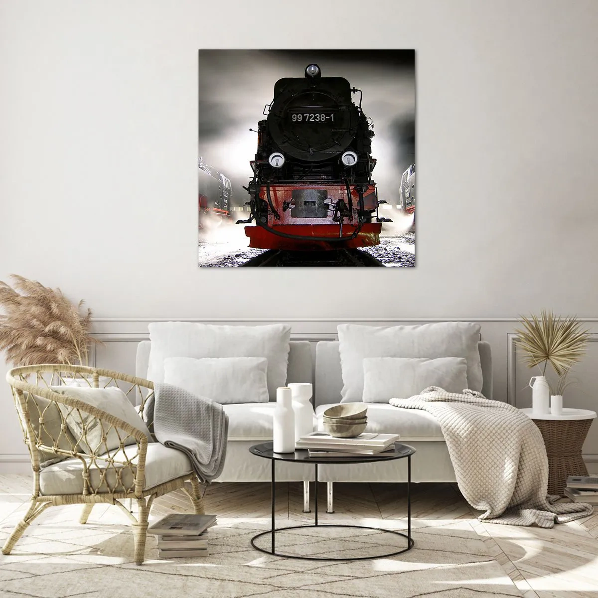 Cuadro sobre vidrio - Impresiones sobre Vidrio - De pie, jadeando y soplando - 50x50 cm