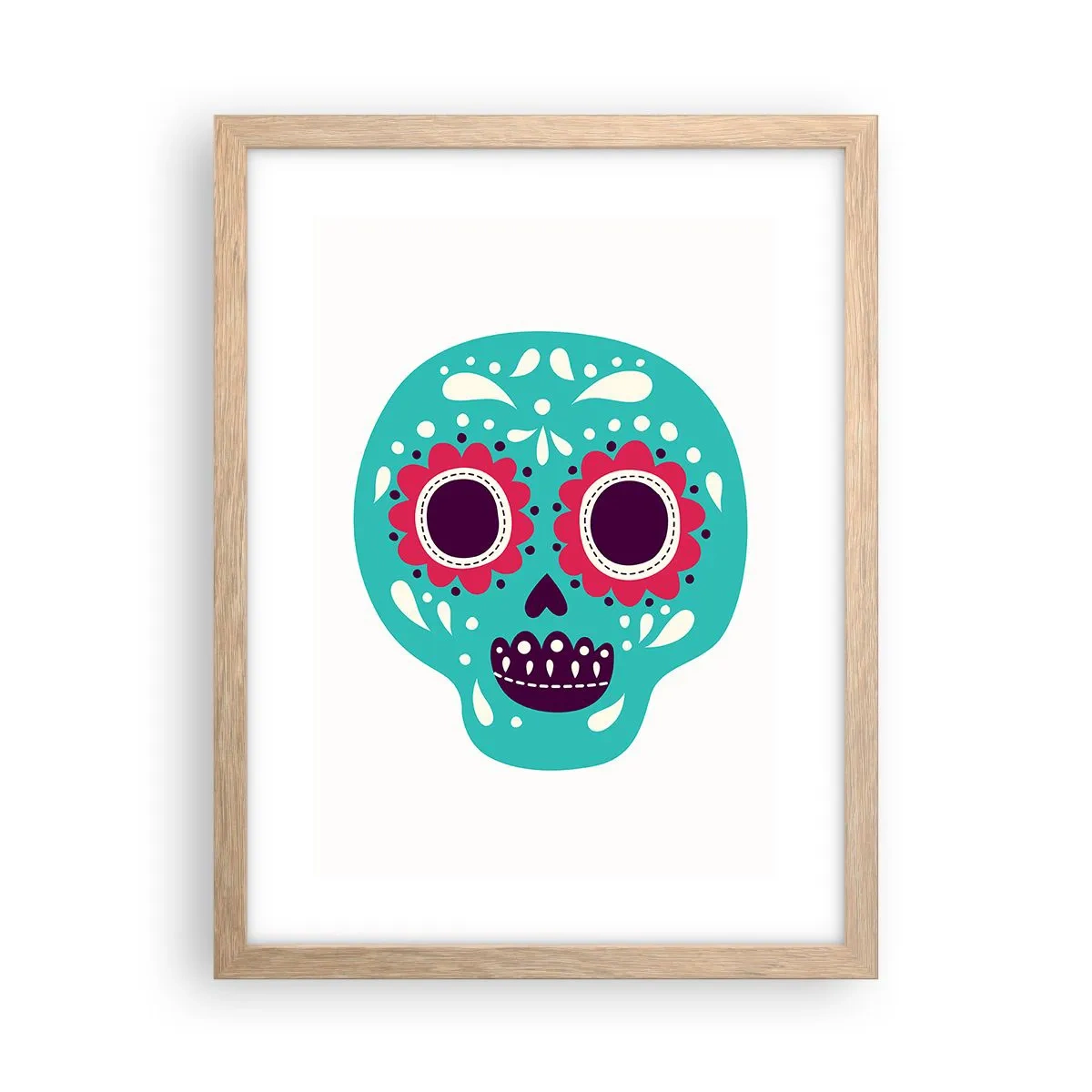 Póster en marco roble claro - La vida: diversión hasta la muerte - 30x40 cm