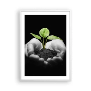 Póster en marco blanco - Amo la naturaleza, la protejo - 50x70 cm