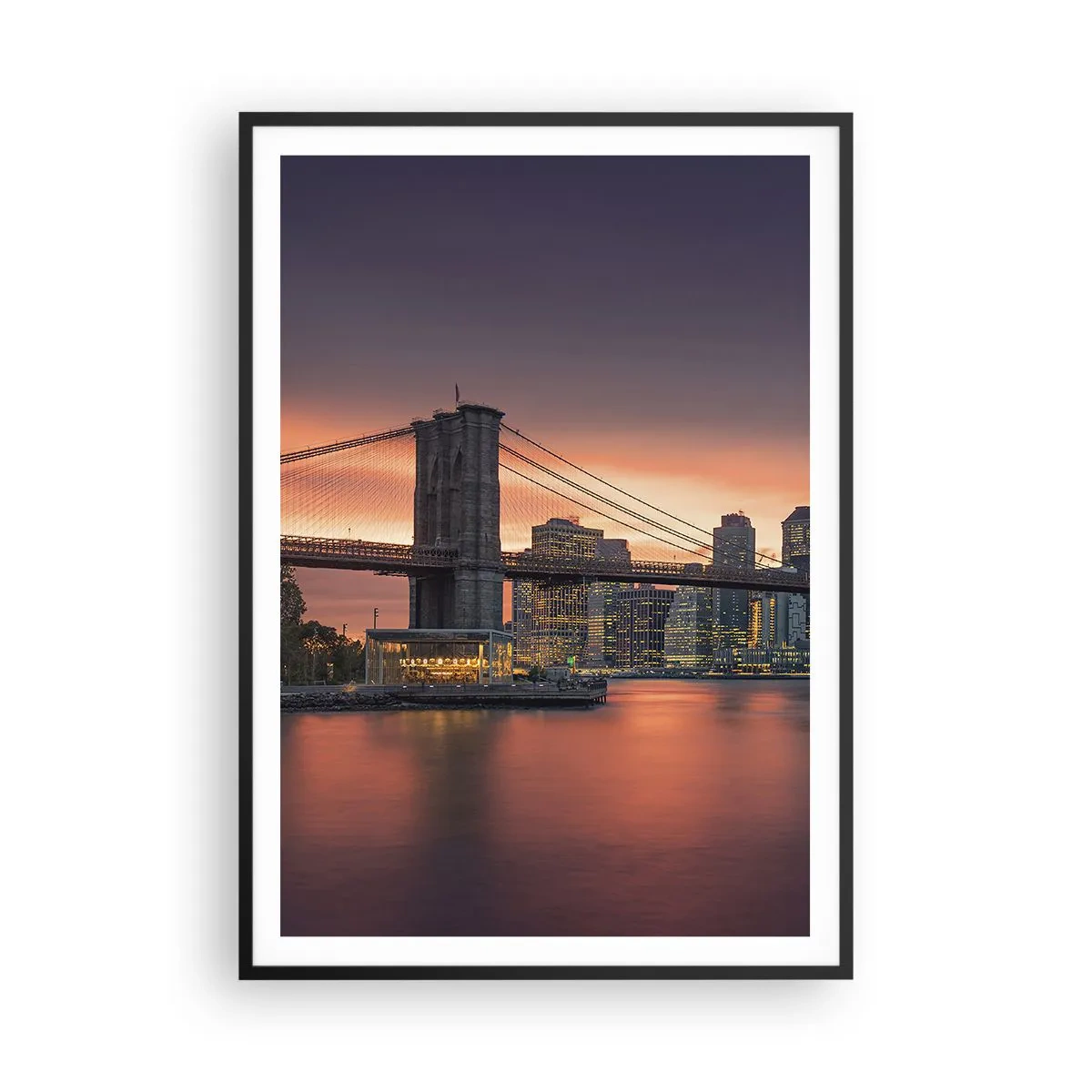 Póster en marco negro - Ahogado en el silencio lila - 70x100 cm