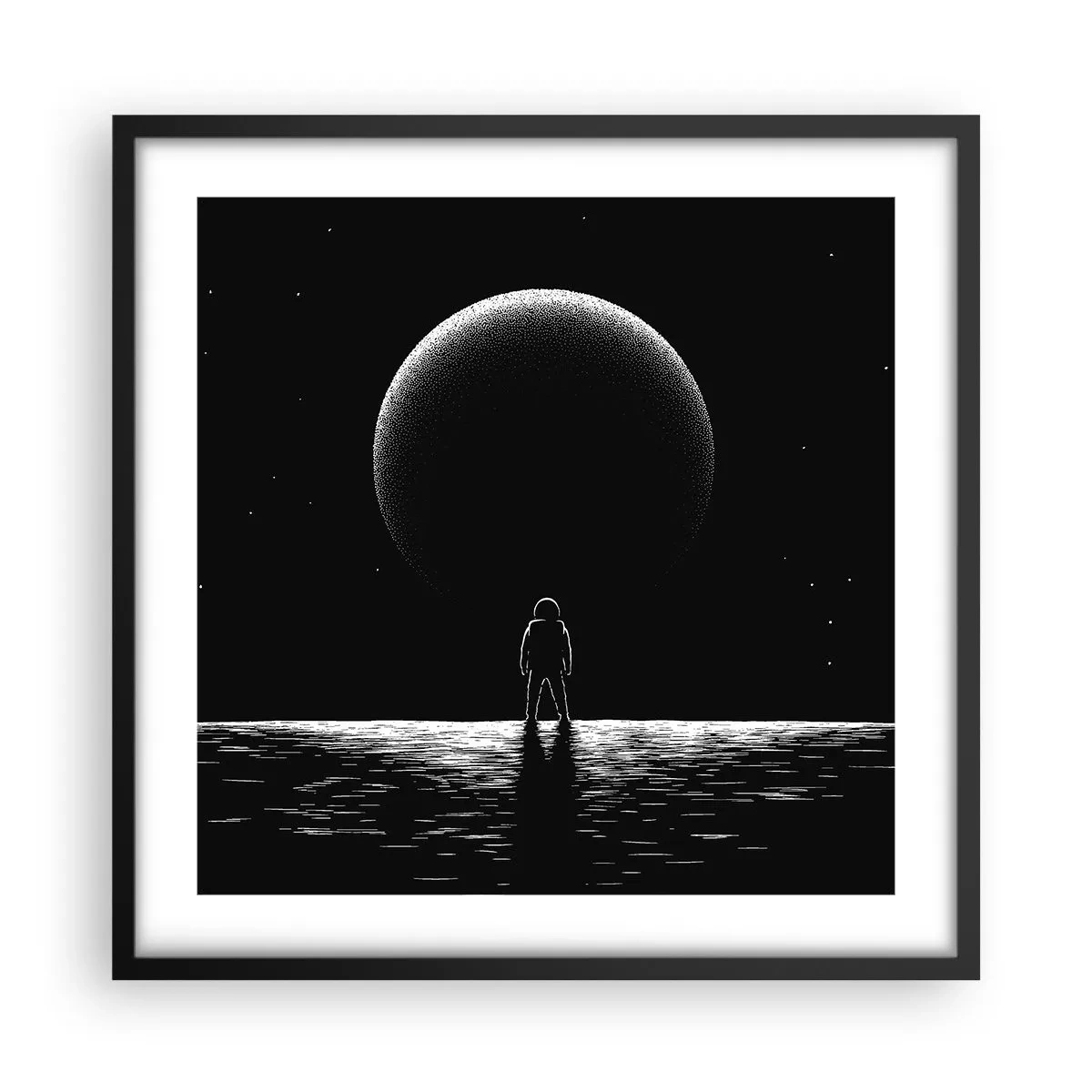 Póster en marco negro - Cara a cara - 50x50 cm