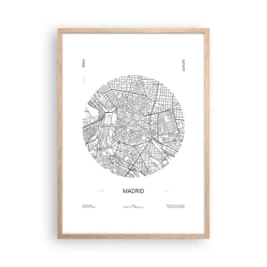 Póster en marco roble claro - Anatomía de Madrid - 50x70 cm