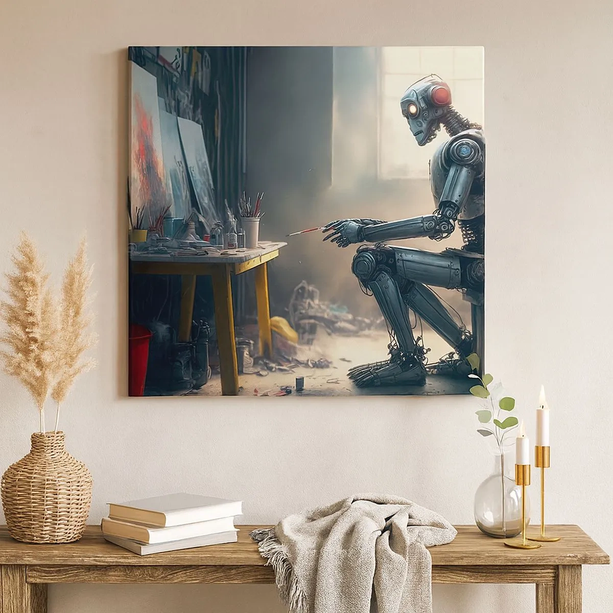 Cuadro sobre lienzo - Impresión de Imagen - El acto de creación - 30x30 cm