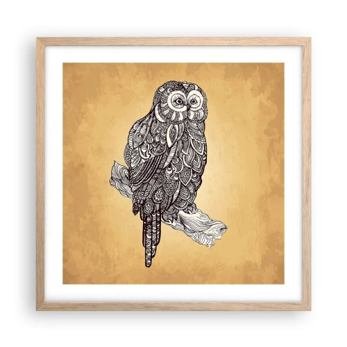 Póster en marco roble claro - Intrincados ornamentos de sabiduría - 50x50 cm