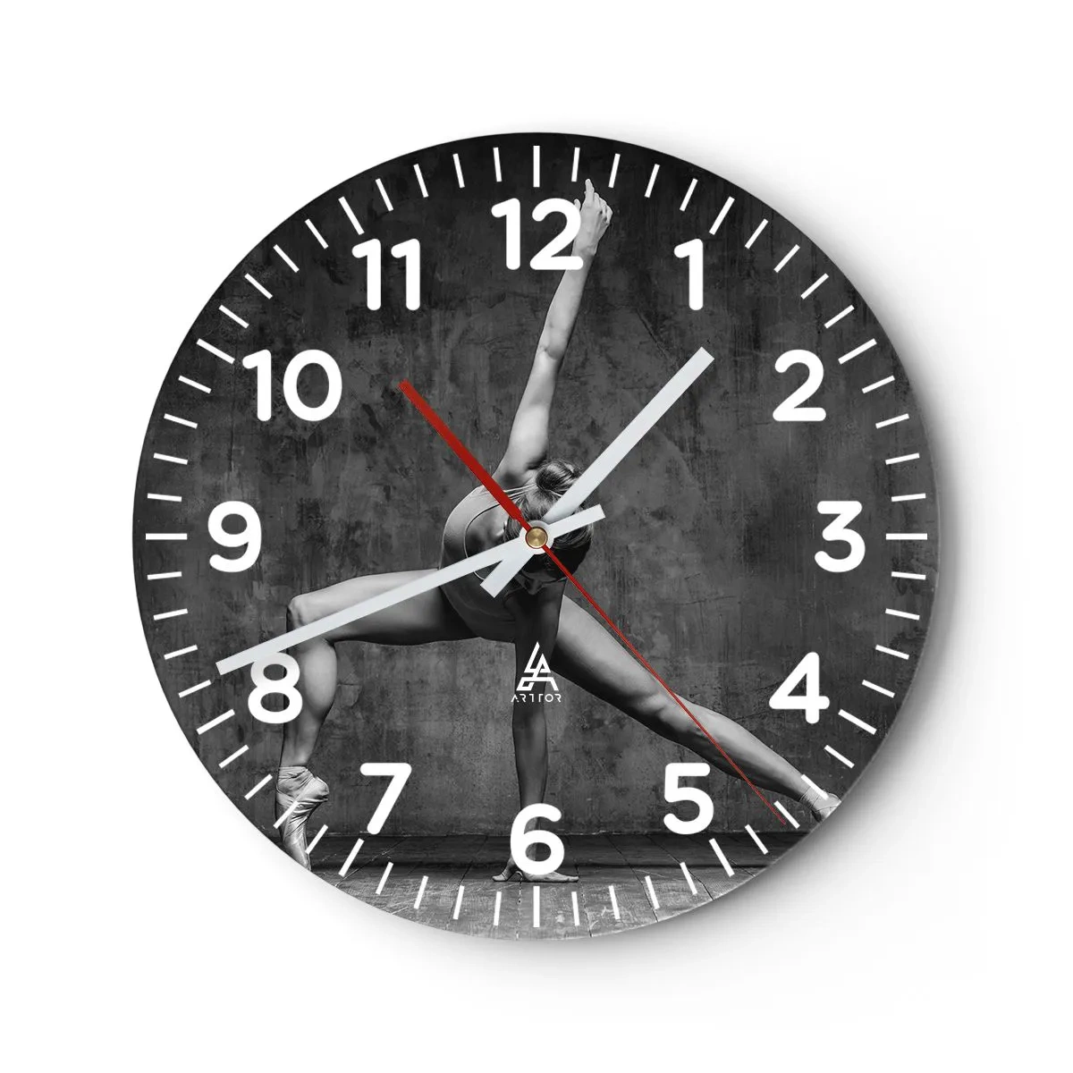 Reloj de pared - Reloj de vidrio - Equilibrio perfecto - 40x40 cm