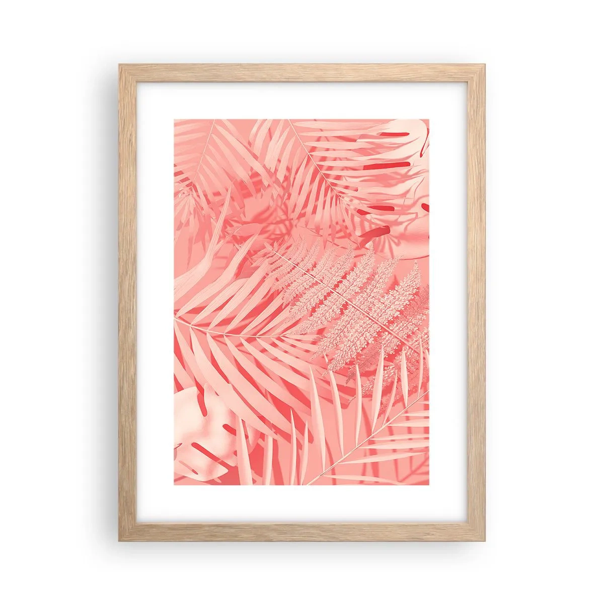 Póster en marco roble claro - Concepto rosa - 30x40 cm