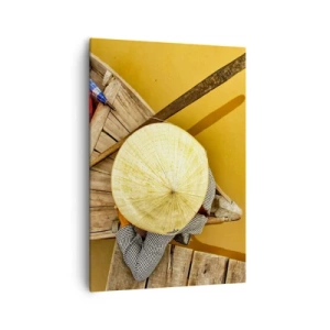 Cuadro sobre lienzo - Impresión de Imagen - Un barco tradicional visto a vista de pájaro - 70x100cm - La vida en el río amarillo - Decoración de pared moderna para salón y dormitorio ARTTOR