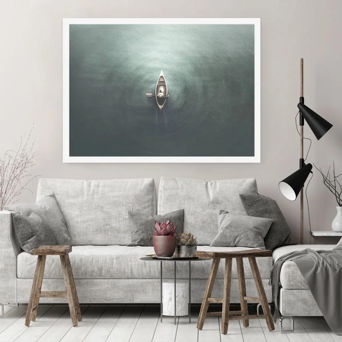 Póster - A través de un lago iluminado por la luna - 40x30 cm