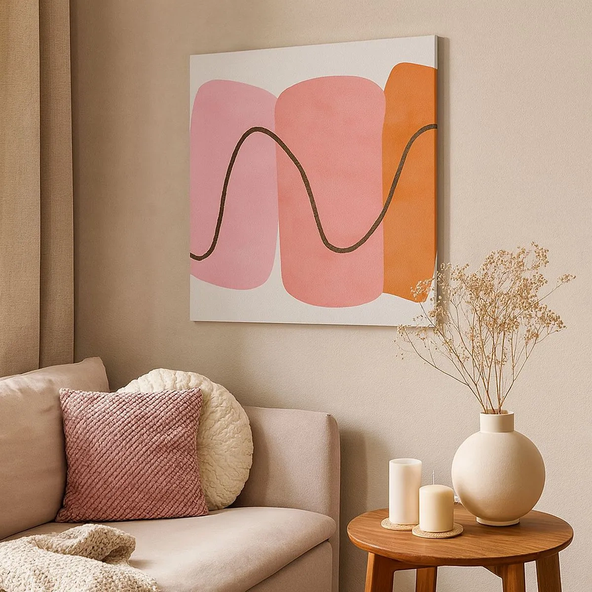 Cuadro sobre lienzo - Impresión de Imagen - Suave movimiento de formas - 30x30 cm