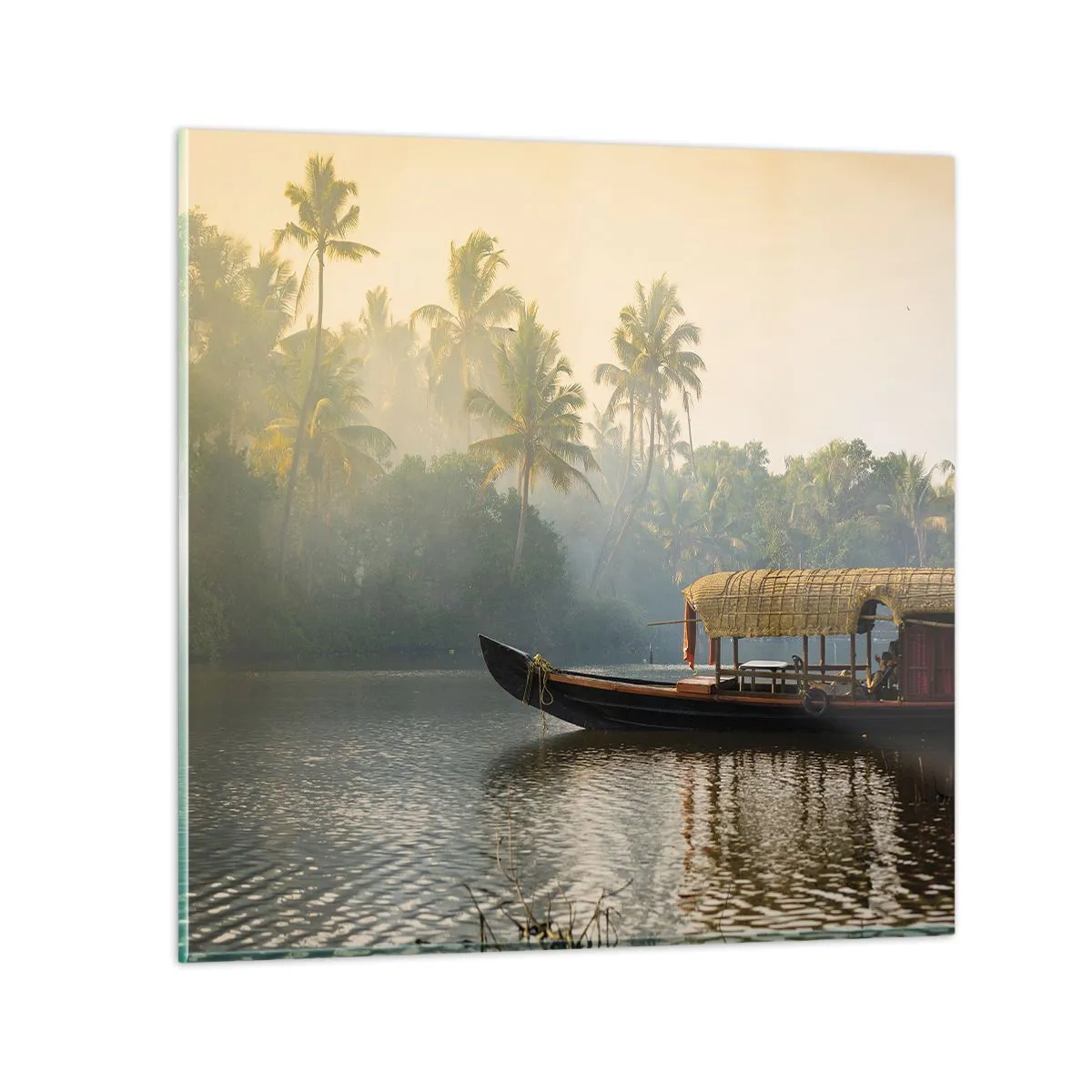 Cuadro sobre vidrio - Impresiones sobre Vidrio - Casa en el río - 40x40 cm