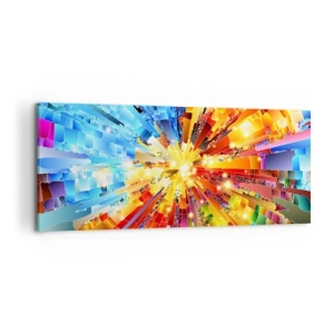 Cuadro sobre lienzo - Impresión de Imagen - Una explosión dinámica de color y luz. - 120x50cm - In medias res - Decoración de pared moderna para salón y dormitorio ARTTOR