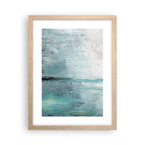 Póster en marco roble claro - Horizontalmente sobre el azul - 30x40 cm