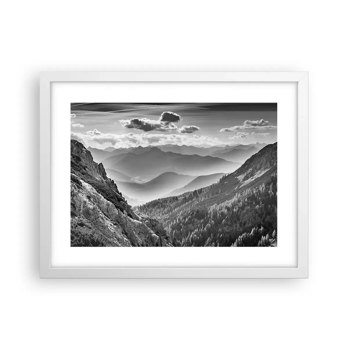 Póster en marco blanco - Hasta el horizonte - 40x30 cm