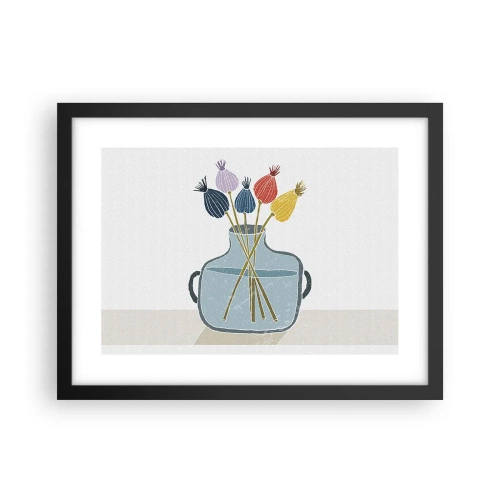 Póster en marco negro - Como una semilla de amapola - 40x30 cm